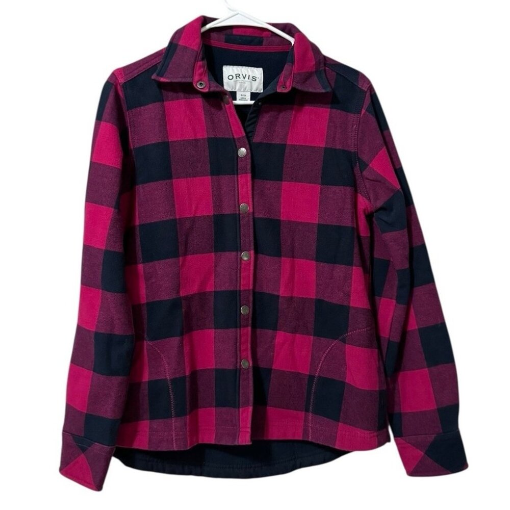 Orvis Women Size Small Button Down Flannel Jacket Cotton Plaid Country‎ Outdoor